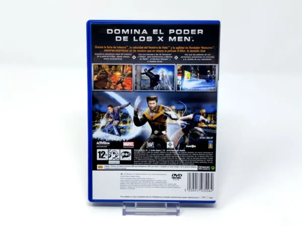 Parte trasera de X-Men: El Videojuego Oficial (ESP) (Rebajado) para PlayStation 2, edición PAL España