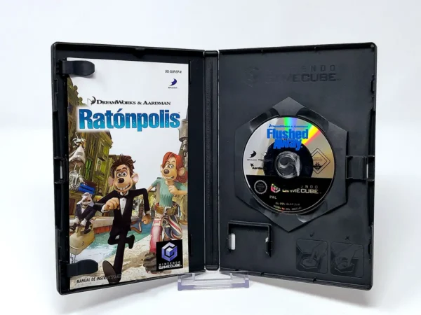 Interior del juego Ratónpolis (ESP) para Nintendo GameCube con disco y manual