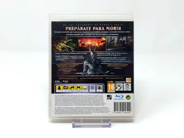 Parte trasera de Dark Souls (ESP) para PlayStation 3, edición PAL España