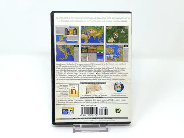 Parte trasera de Civilization II de Sid Meier (ESP) para PC