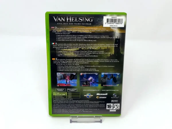 Parte trasera de Van Helsing (ESP) para XBOX, edición PAL España