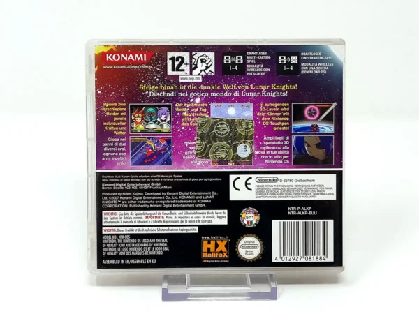 Parte trasera de Lunar Knights (ITA) para Nintendo DS, edición PAL Italia