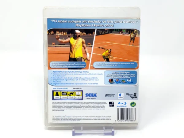 Parte trasera de Virtua Tennis 3 (ESP) (Rebajado) para PlayStation 3, edición PAL España