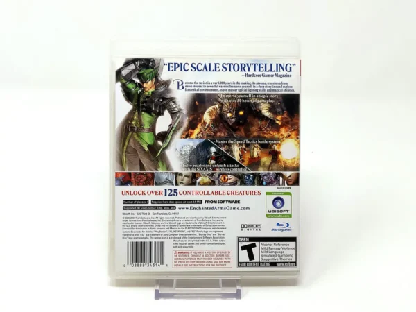Parte trasera de Enchanted Arms (USA) para PlayStation 3, edición NTSC USA