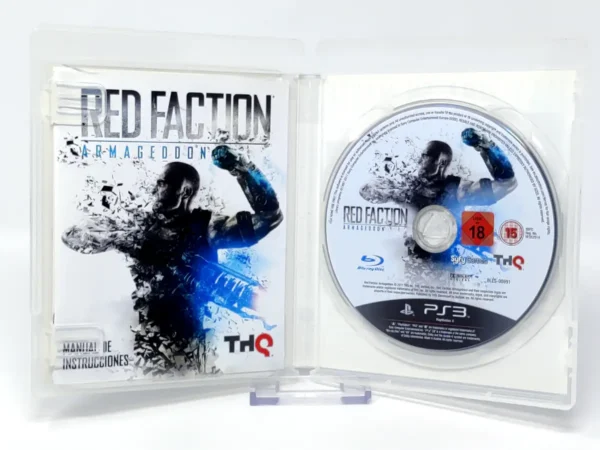 Interior del juego Red Faction: Armageddon (Edición Comando y Reconocimiento) (ESP) para PlayStation 3 con disco y manual