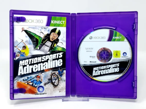 Interior del juego Motionsports Adrenaline (ESP) para XBOX 360 con disco y manual