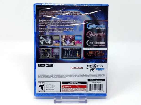 Parte trasera de Castlevania: Dominus Collection - Ecclesia (USA) (Limited Run) (Precintado) para PlayStation 5, edición NTSC USA