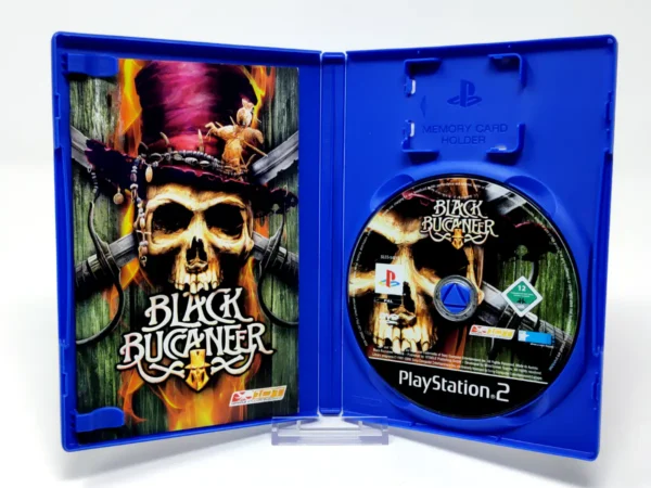 Interior del juego Black Buccaneer (ESP) para PlayStation 2 con disco y manual