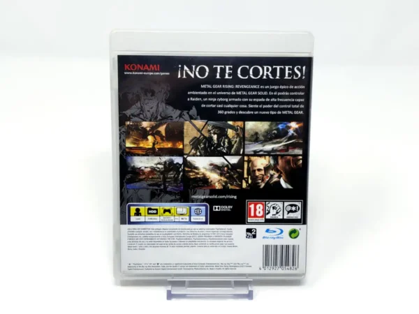 Parte trasera de Metal Gear Rising: Revengeance (ESP) para PlayStation 3, edición PAL España