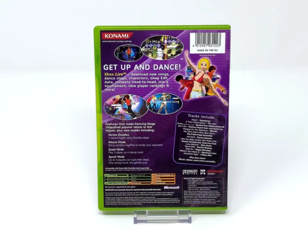 Parte trasera de Dancing Stage Unleashed 2 (UK) para XBOX, edición PAL UK