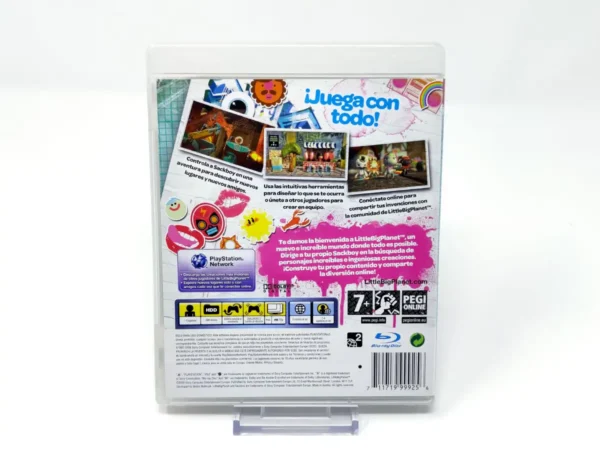 Parte trasera de LittleBigPlanet (ESP) para PlayStation 3, edición PAL España
