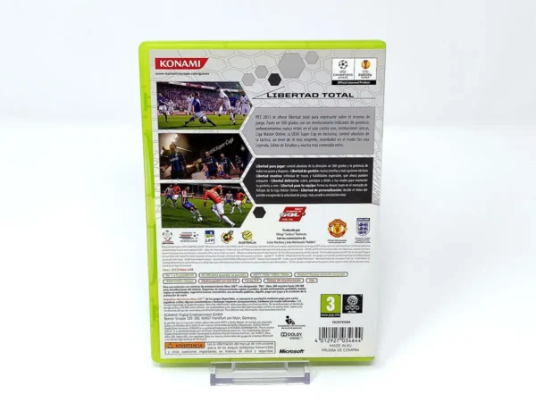 Parte trasera de PES 2011: Pro Evolution Soccer (ESP) para XBOX 360, edición PAL España