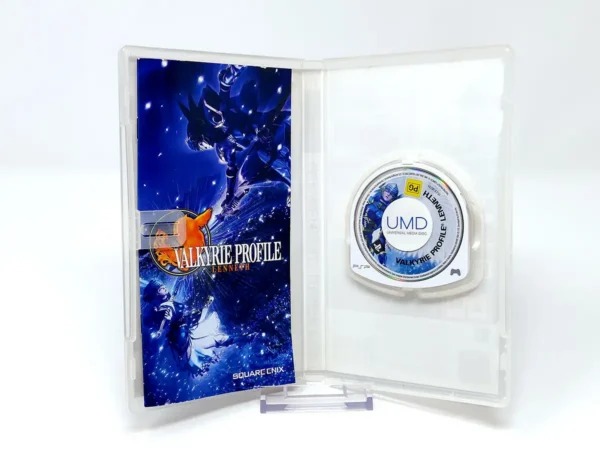 Interior del juego Valkyrie Profile: Lenneth (ESP) para PSP con disco y manual