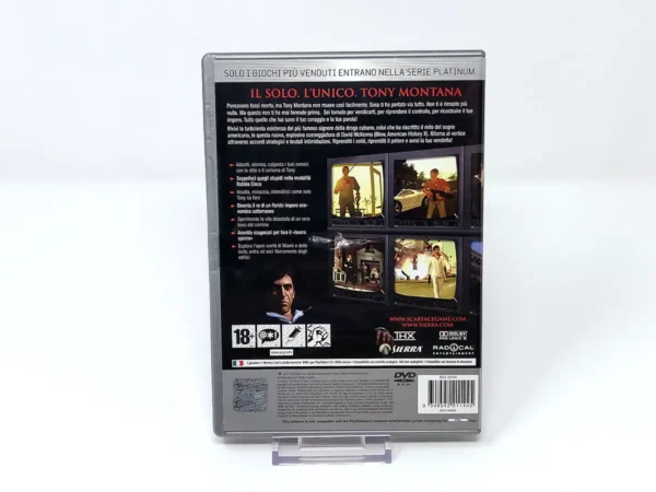 Parte trasera de Scarface: The World Is Yours (ITA) (Platinum) para PlayStation 2, edición PAL Italia