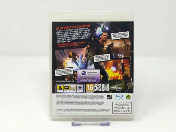 Parte trasera de inFamous 2 (ESP) (Promo) para PlayStation 3, edición PAL España