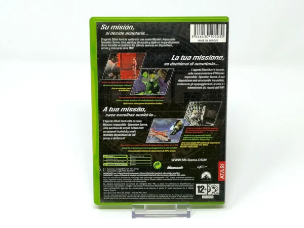 Parte trasera de Mission: Impossible -  Operation Surma (ESP) (Rebajado) para XBOX, edición PAL España