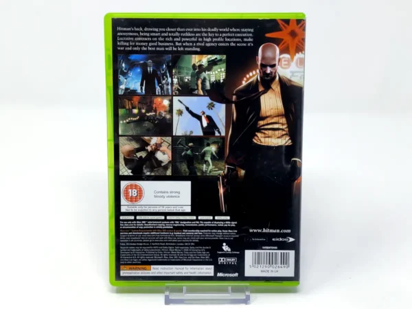 Parte trasera de Hitman: Blood Money (UK) para XBOX 360, edición PAL UK