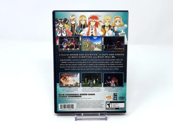 Parte trasera de Tales of the Abyss (USA) para PlayStation 2, edición NTSC USA