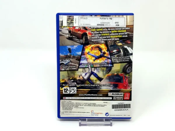 Parte trasera de FlatOut 2 (UK) para PlayStation 2, edición PAL UK