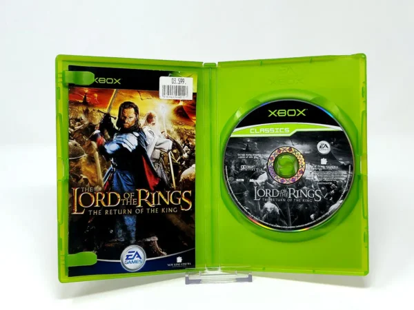 Interior del juego The Lord of the Rings: The Return of the King (HOL) (Classics) para XBOX con disco y manual