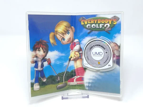 Interior del juego Everybody's Golf 2 (ESP) (Promo) para PSP con disco y manual