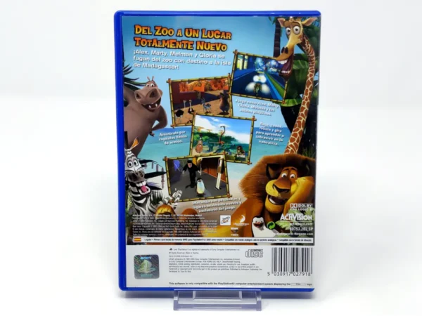 Parte trasera de Madagascar (ESP) para PlayStation 2, edición PAL España