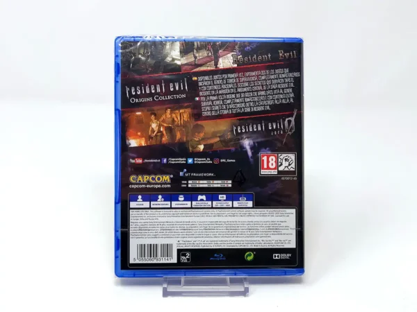 Parte trasera de Resident Evil: Origins Collection (ESP) (Precintado) para PlayStation 4, edición PAL España