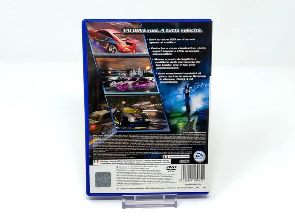 Parte trasera de Need for Speed: Underground 2 (ITA) para PlayStation 2, edición PAL Italia