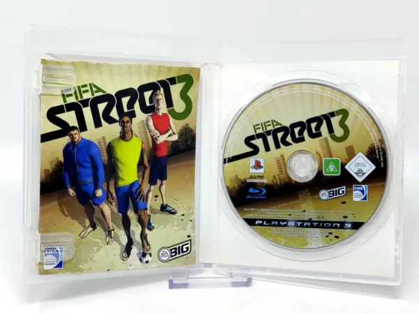 Interior del juego FIFA Street 3 (ESP) para PlayStation 3 con disco y manual