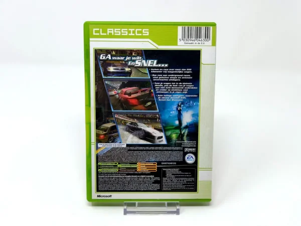 Parte trasera de Need for Speed: Underground 2 (HOL) (Classics) para XBOX, edición PAL Holanda