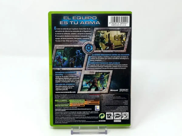 Parte trasera de Star Wars: Republic Commando (ESP) para XBOX, edición PAL España
