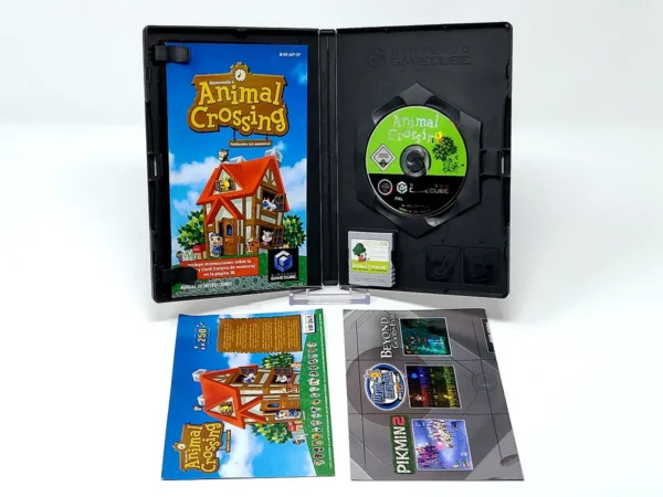 Interior del juego Animal Crossing (ESP) para Nintendo GameCube con disco y manual