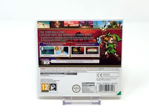 Parte trasera de The Legend of Zelda: Majora's Mask 3D (UK) para Nintendo 3DS, edición PAL UK