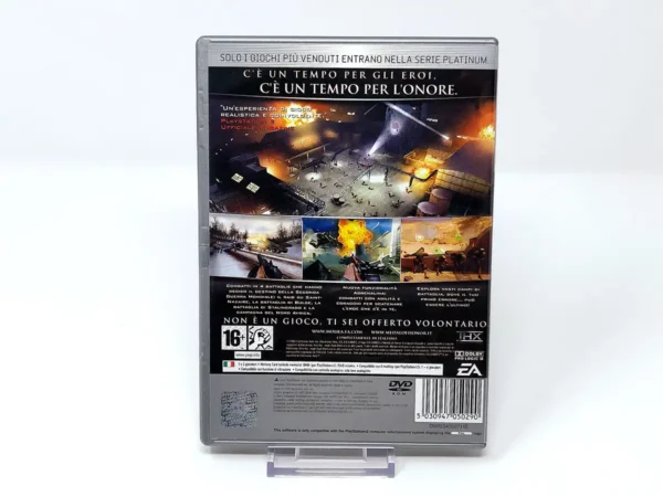 Parte trasera de Medal of Honor: European Assault (ITA) (Platinum) para PlayStation 2, edición PAL Italia