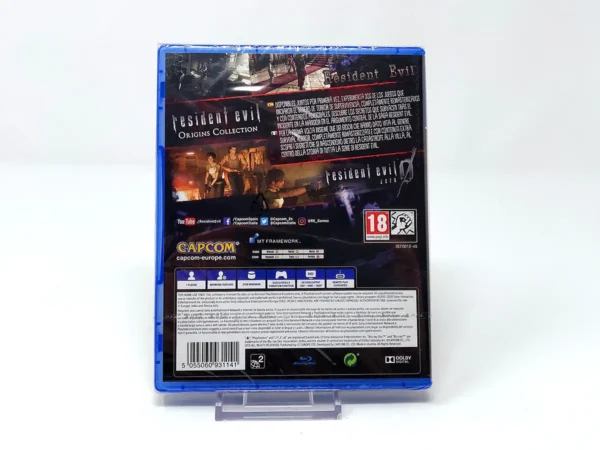 Parte trasera de Resident Evil: Origins Collection (ESP) (Precintado) para PlayStation 4, edición PAL España