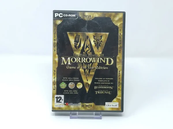 Portada de The Elder Scrolls III: Morrowind (Game of the Year Edition) (ESP) para PC, edición PAL España, de segunda mano