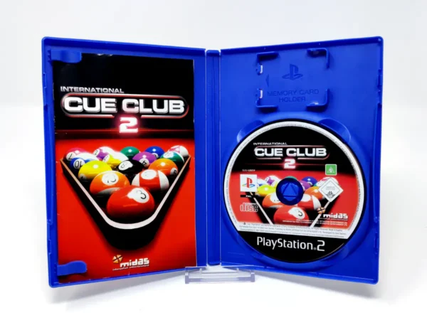 Interior del juego International Cue Club 2 (ESP) para PlayStation 2 con disco y manual