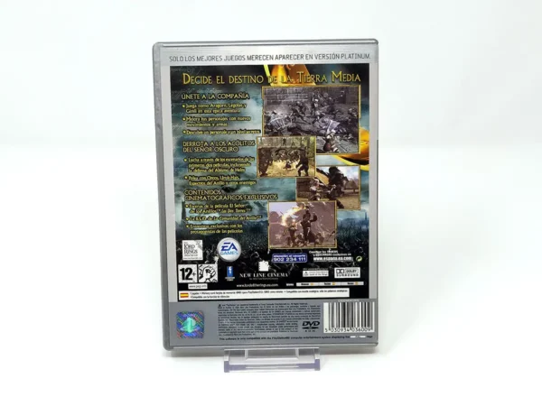 Parte trasera de El Señor de los Anillos: Las Dos Torres (ESP) (Platinum) para PlayStation 2, edición PAL España