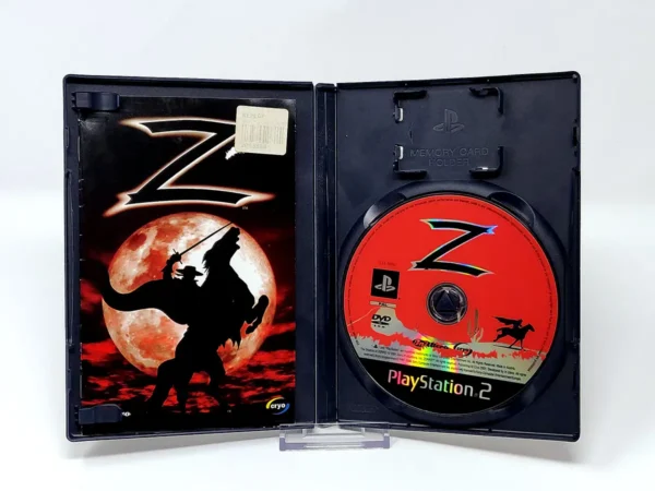 Interior del juego La Sombra del Zorro (ESP) para PlayStation 2 con disco y manual