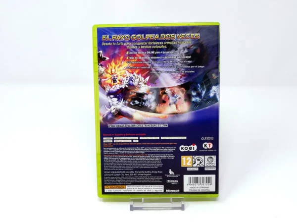 Parte trasera de Dynasty Warriors: Strikeforce (ESP) para XBOX 360, edición PAL España
