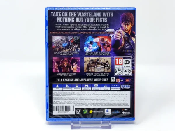 Parte trasera de Fist of the North Star: Lost Paradise (UK) (PS Hits) (Precintado) para PlayStation 4, edición PAL UK
