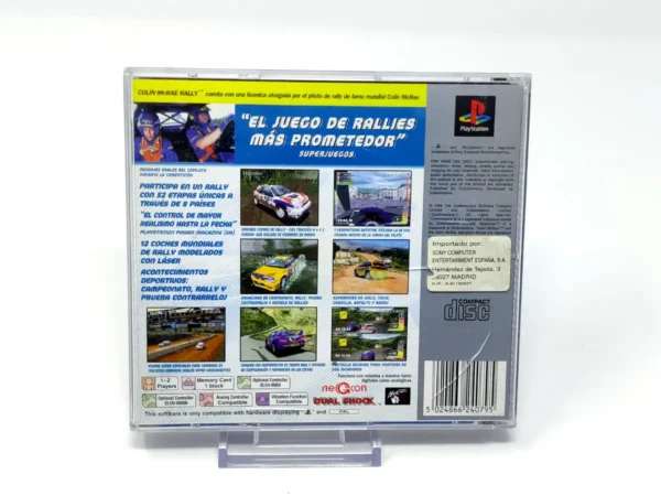 Parte trasera de Colin McRae Rally (UK) (Platinum) para PlayStation 1, edición PAL UK