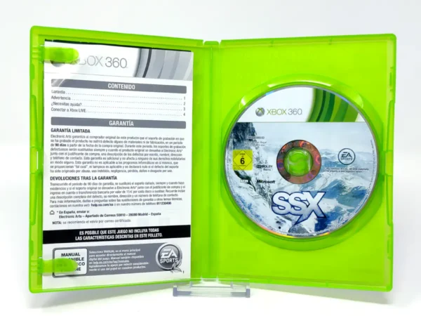 Interior del juego SSX (ESP) para XBOX 360 con disco y manual