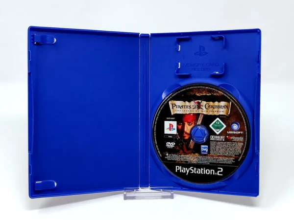 Interior del juego Pirates des Caraïbes: La Légende de Jack Sparrow (FRA) (Rebajado) para PlayStation 2 con disco y manual