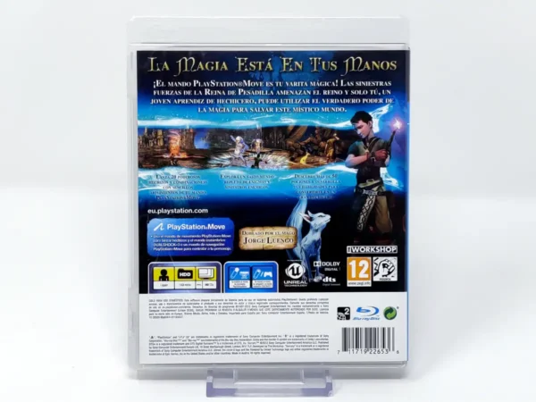 Parte trasera de Sorcery (ESP) para PlayStation 3, edición PAL España