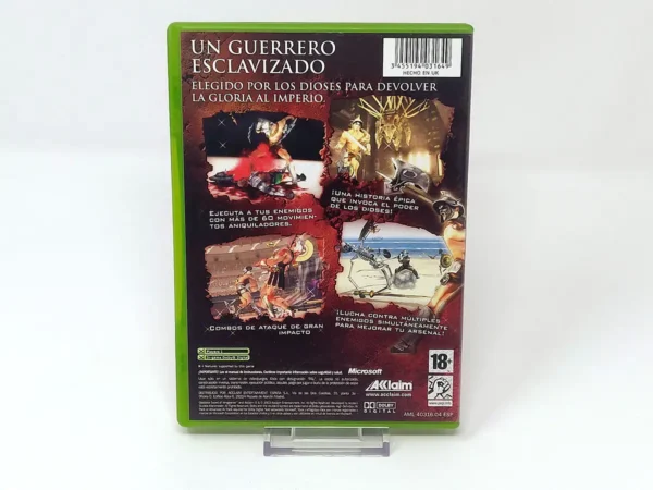 Parte trasera de Gladiator: Sword of Vengeance (ESP) para XBOX, edición PAL España