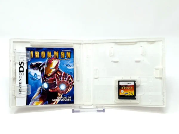 Interior del juego Iron Man (ESP) para Nintendo DS con disco y manual