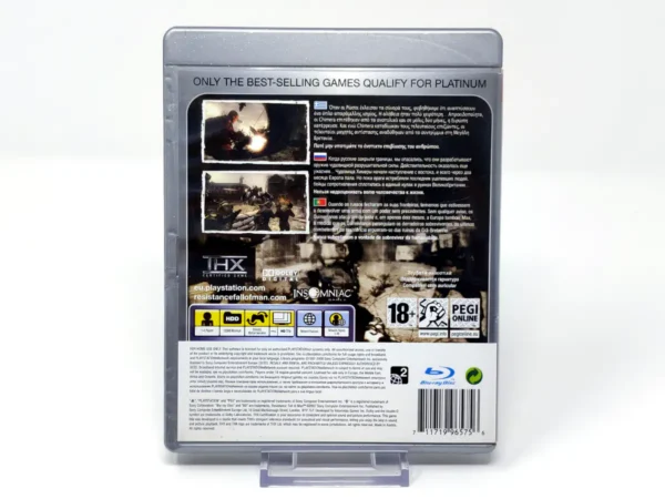 Parte trasera de Resistance: Fall of Man (POR) (Platinum) para PlayStation 3, edición PAL Portugal