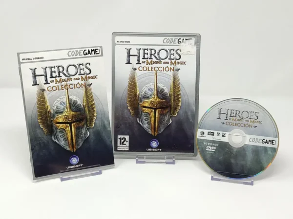 Interior del juego Heroes of Might and Magic: Colección (ESP) para PC con disco y manual
