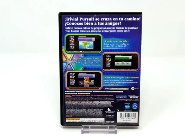 Parte trasera de Trivial Pursuit (ESP) para XBOX 360, edición PAL España